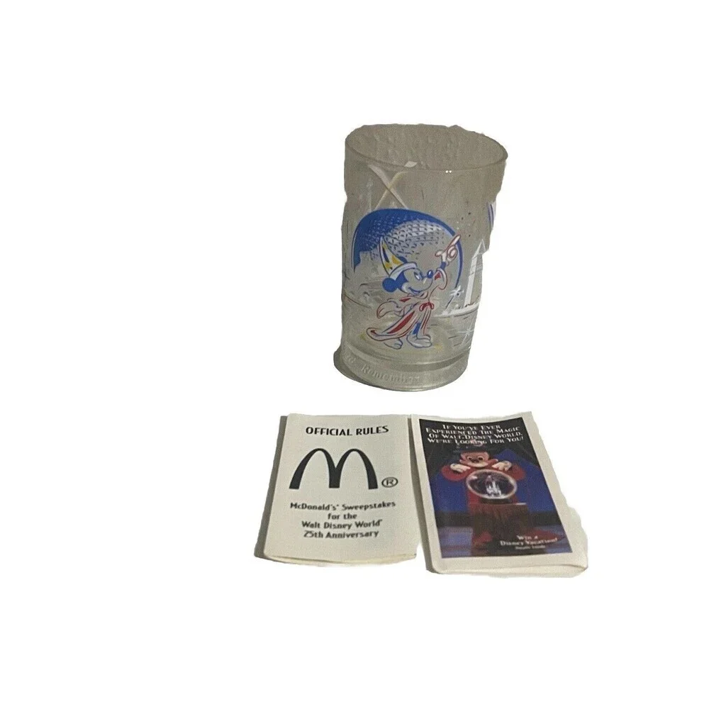 Walt Disney World Remember the Magic Glass McDonald's Epcot 25th Anniversary